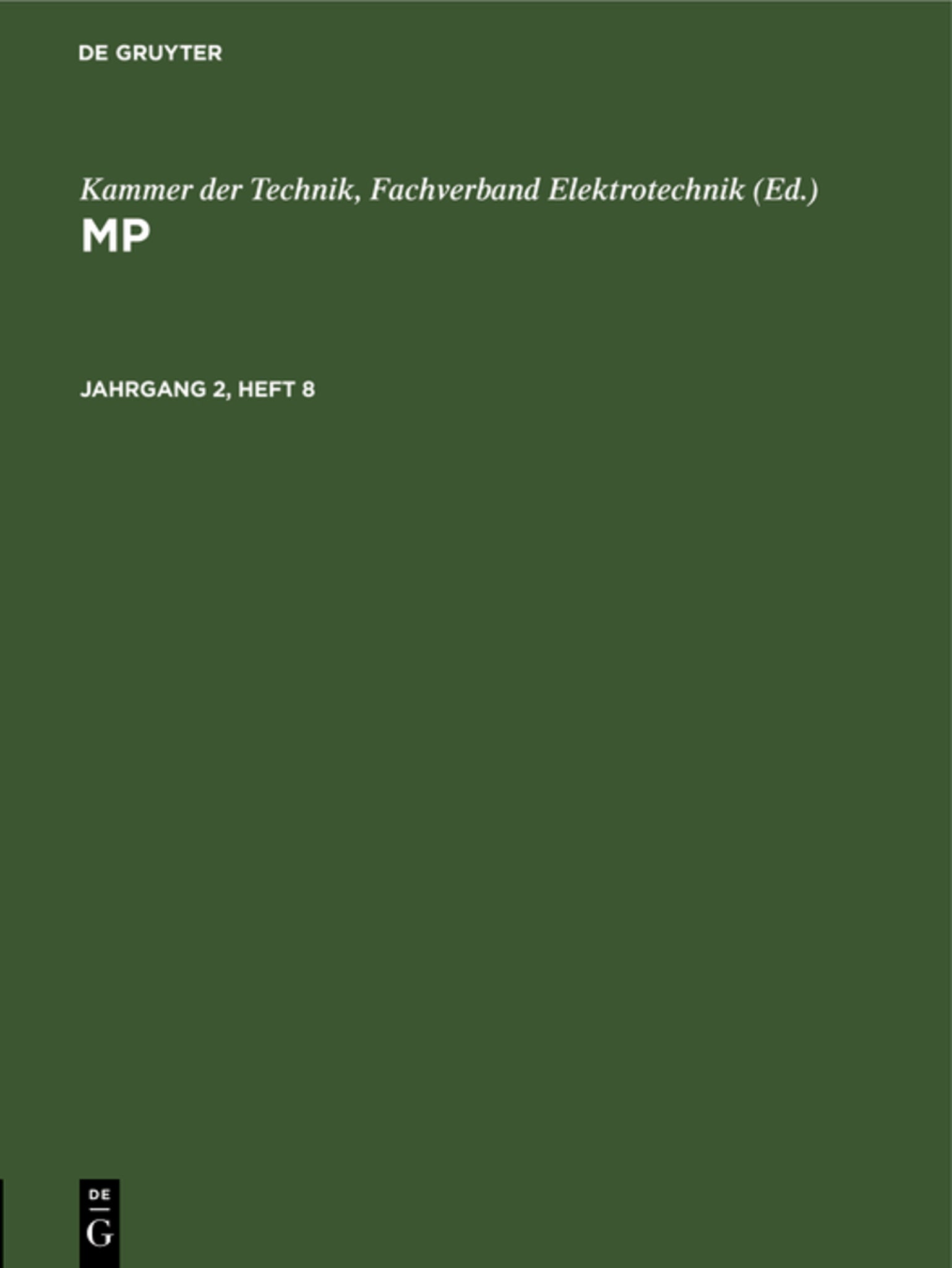 MP. Jahrgang 2, Heft 8
